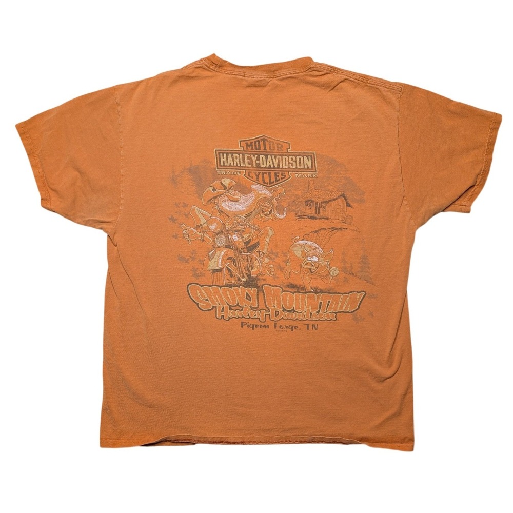Harley Davidson Pigeon Forge Tennessee Large Yellow Short Sleeve Graphic Tee